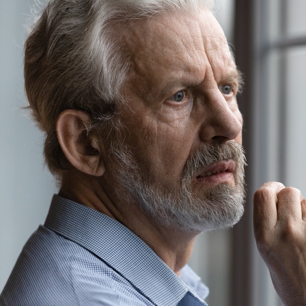 A man looking anxious.