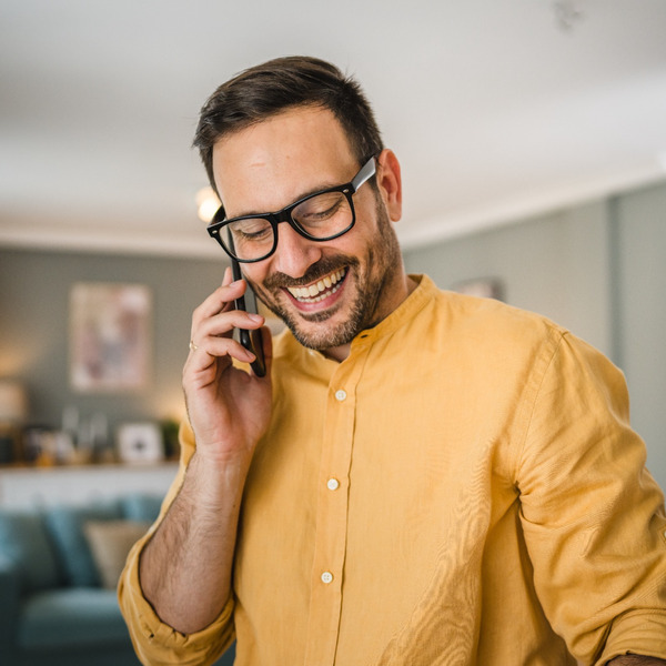 A man talking on the phone.